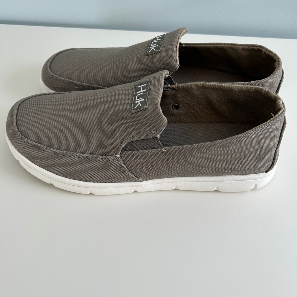 Huk Men's Charcoal Slip-On Loafers